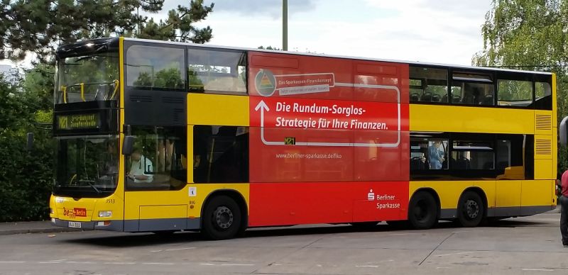Bus 3513 (Doppeldecker-Bus-Typ NEO-MAN Lion's City DD), Wilhelmsruher Damm, 2014