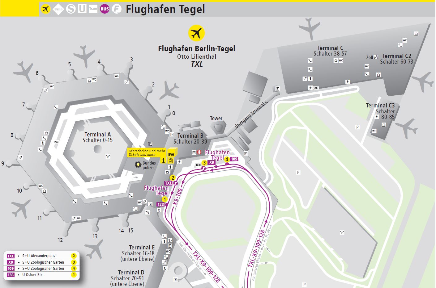 Anfahrt Flughafen Tegel